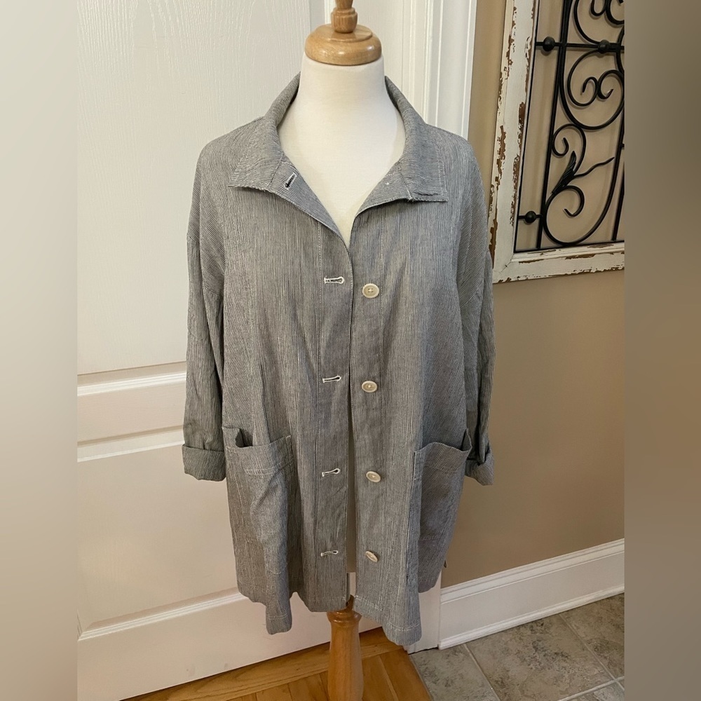 EILEEN FISHER Organic Cotton & Linen Jacket Size PS - Picture 5 of 5